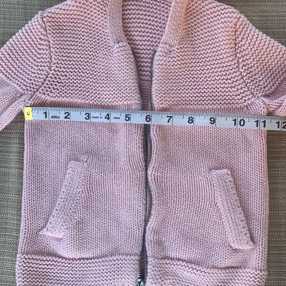 Baby GAP Pink Sweater- Zipper- Hood with Ears - Knit- Age 3 Years - Picture 10 of 12